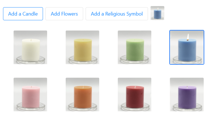 8 candles in different colors